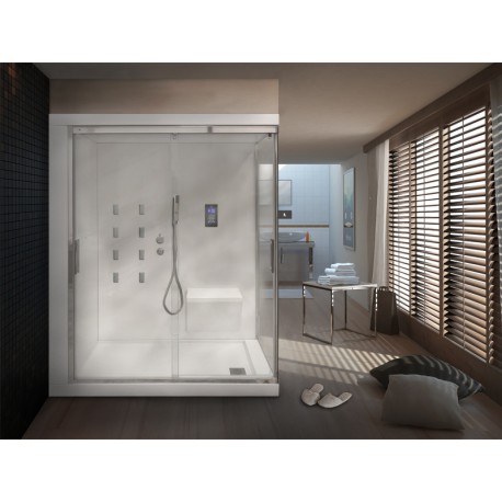 Cabine d'hydromassage rectangulaire CRETA blanc